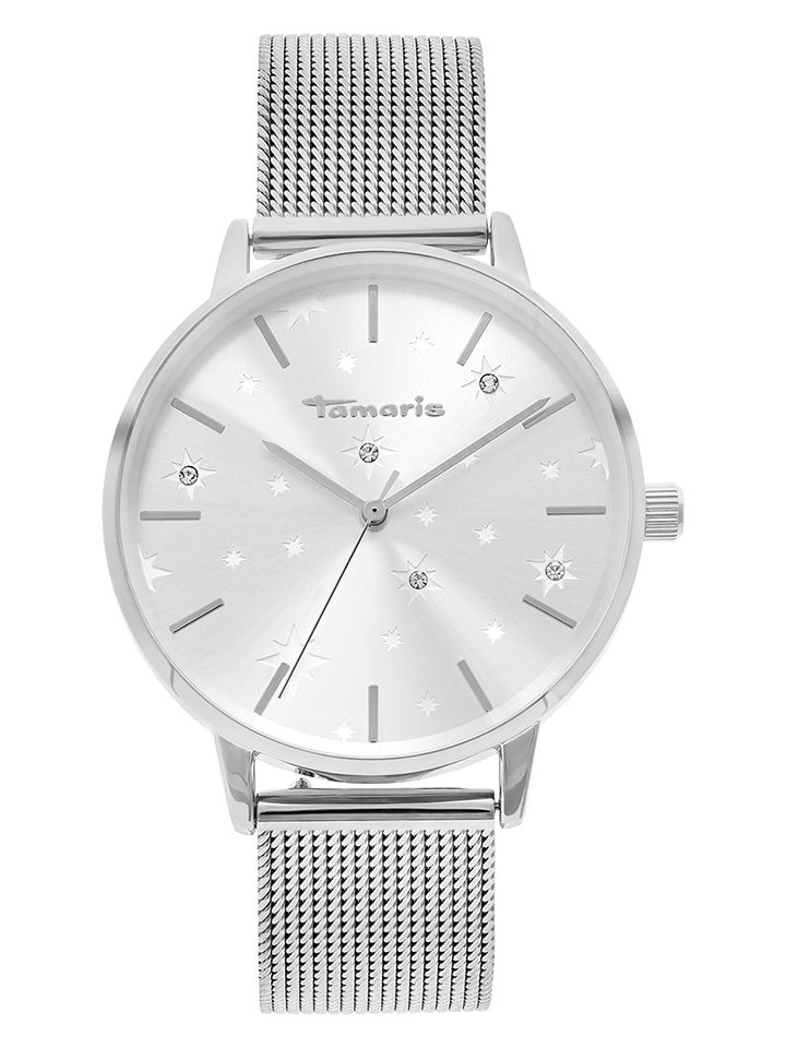 Tamaris Zegarek kwarcowy w kolorze srebrno-białym rozmiar: onesize