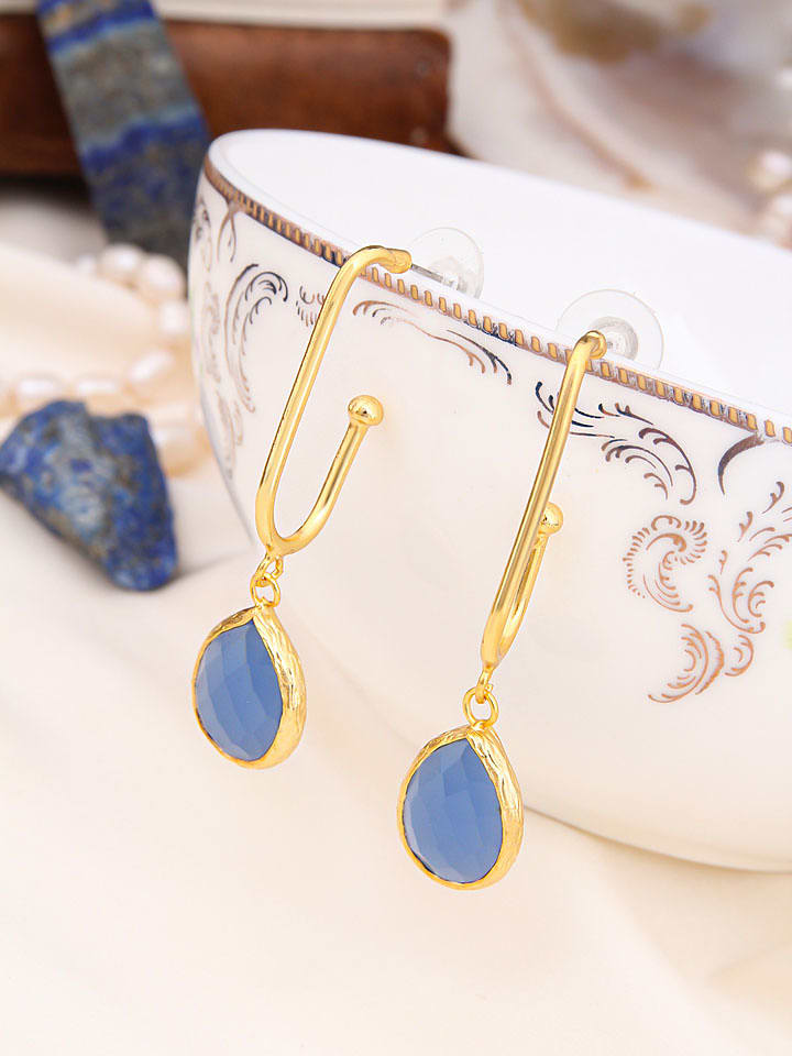 Pierres de Jade Pozłacane kolczyki-wkrętki z opalami rozmiar: onesize