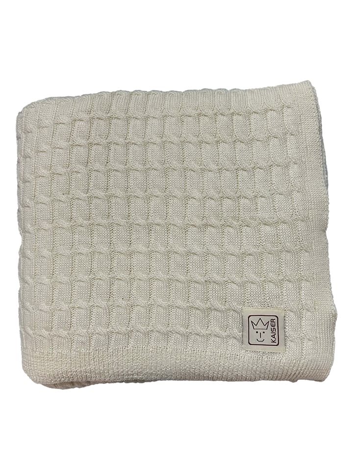 Kaiser Naturfellprodukte Kocyk wełniany w kolorze kremowym rozmiar: 130x170 cm