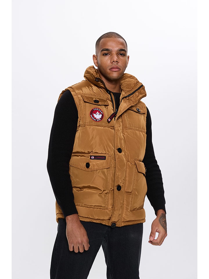 CANADA weather gear Kamizelka pikowana w kolorze jasnobrązowym rozmiar: L