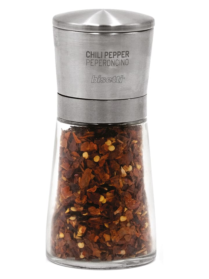 Bisetti Młynek w kolorze srebrnym do nasion lnu - wys.13 cm rozmiar: onesize