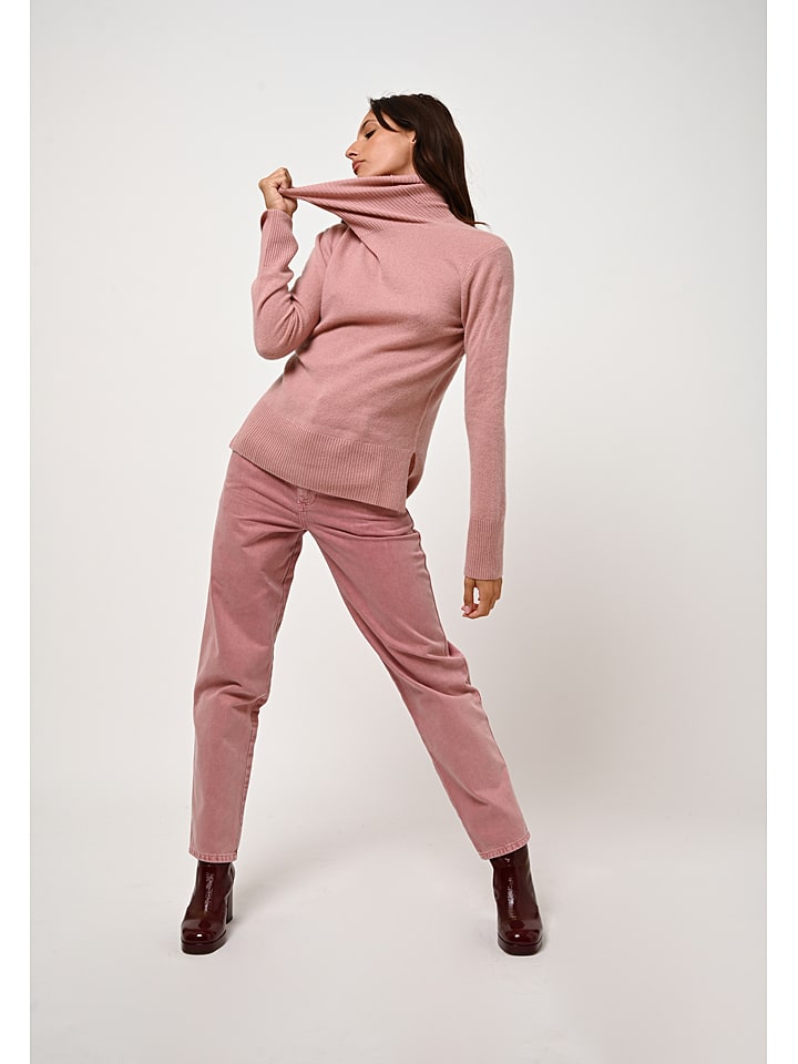 AUTHENTIC CASHMERE Kaszmirowy golf "Fornet" w kolorze jasnoróżowym rozmiar: L