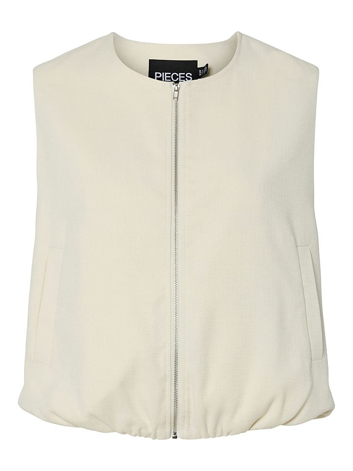 Pieces Kamizelka "Faleah" w kolorze kremowym rozmiar: S