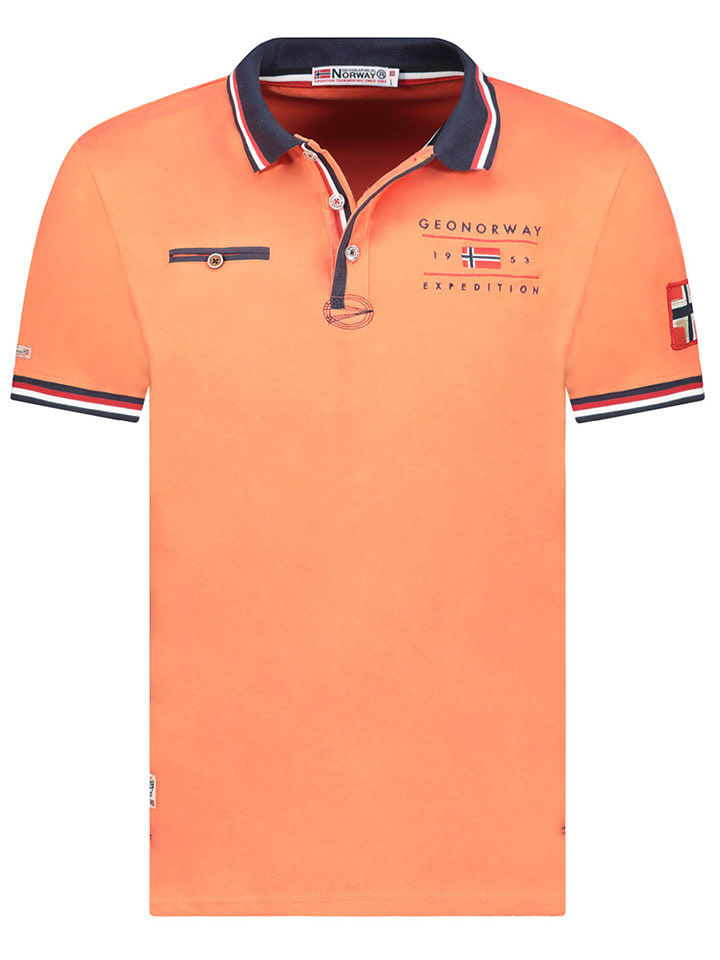 Geographical Norway Koszulka polo "Konbustyble" w kolorze pomarańczowym rozmiar: M