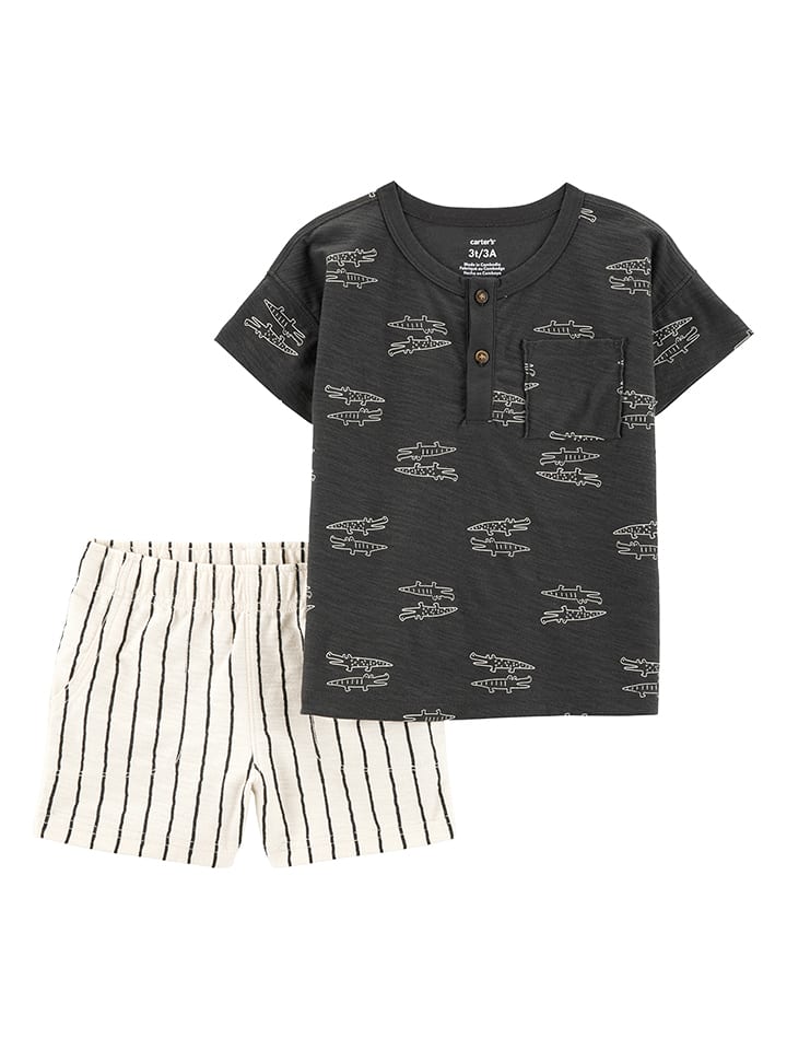 carter's 2-częściowy zestaw w kolorze antracytowo-białym rozmiar: 110
