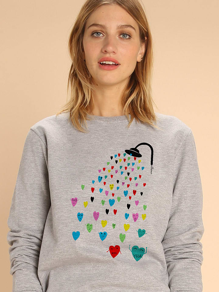 WOOOP Bluza "Love Shower" w kolorze szarym rozmiar: M