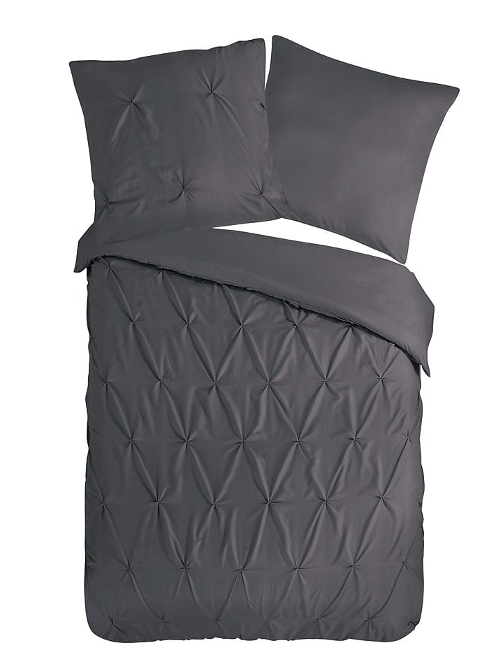 Pure Komplet pościeli "Elegance" w kolorze antracytowym z mikrofibry rozmiar: 240x220 cm