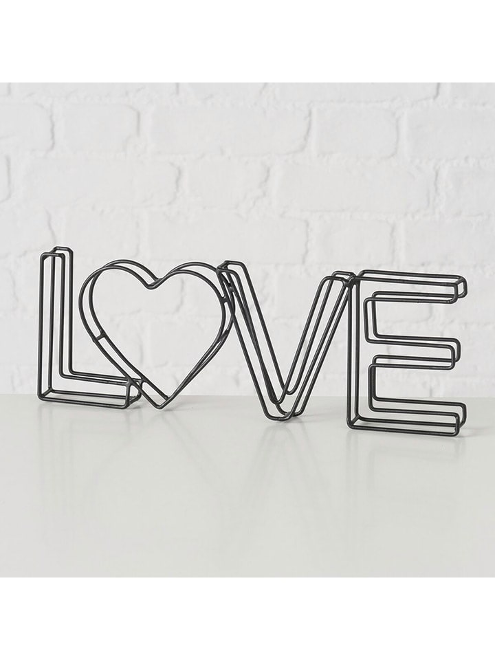 Boltze Dekoracja "Love" w kolorze czarnym - wys. 10,5 cm rozmiar: onesize