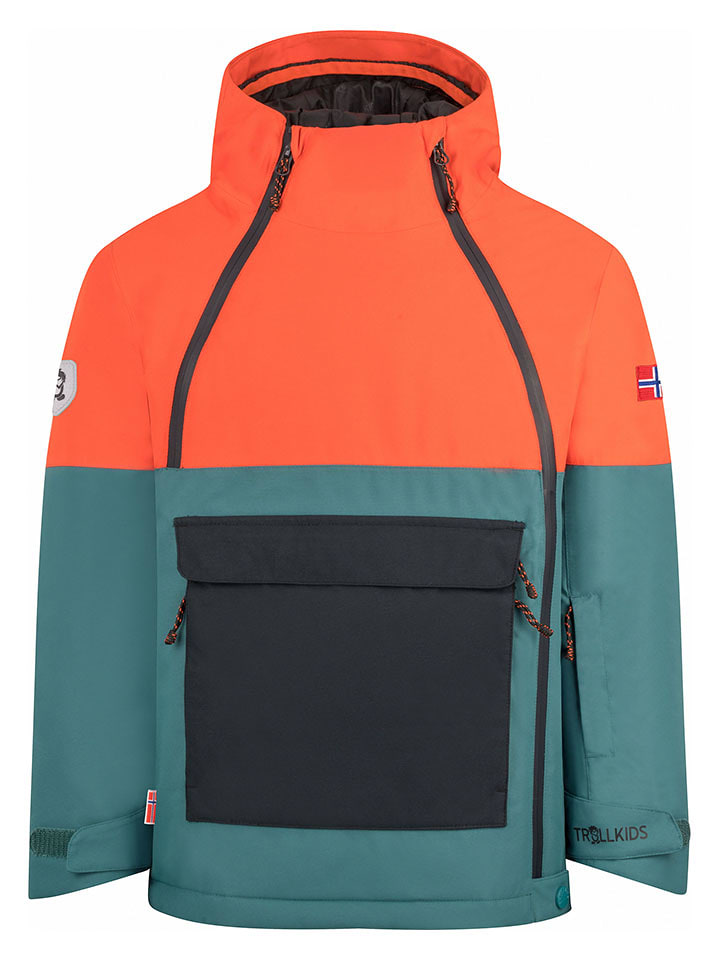 Trollkids Kurtka narciarska "Eikedalen" w kolorze niebiesko-pomarańczowym rozmiar: 92
