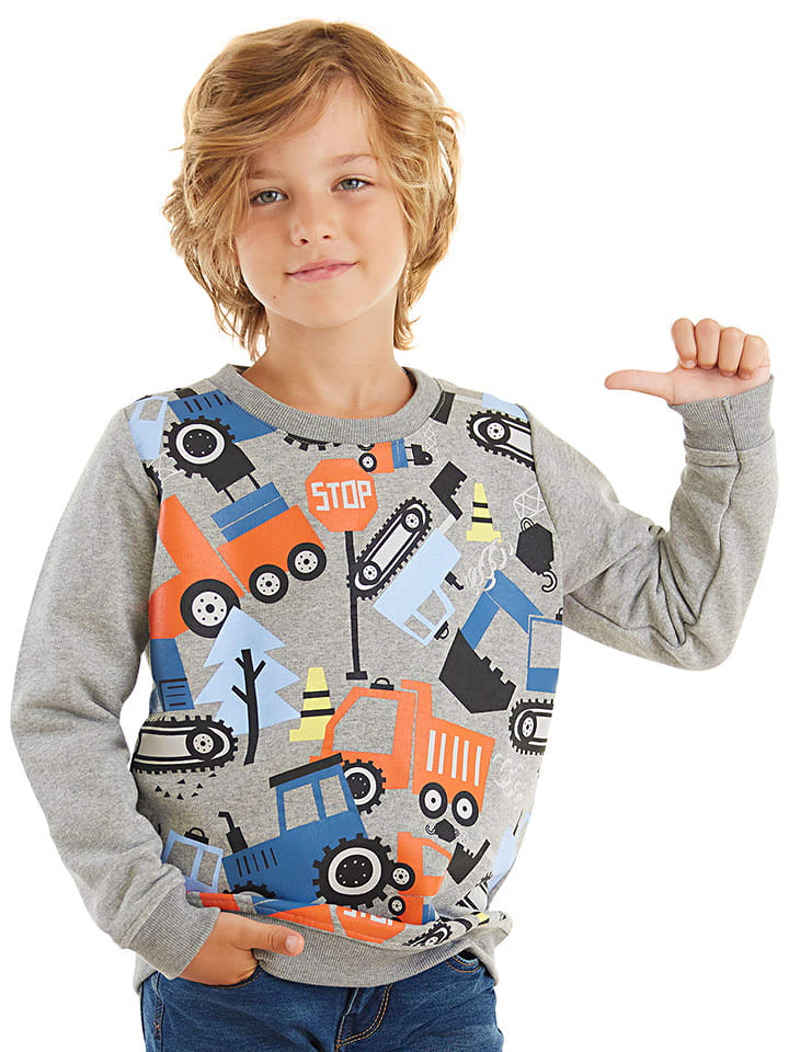 Denokids Bluza "Vehicles" w kolorze szarym rozmiar: 92