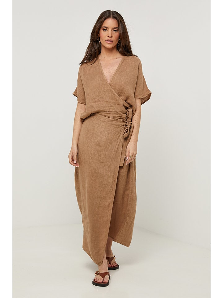 Rodier Lin 2-częściowy zestaw w kolorze karmelowym rozmiar: S/M