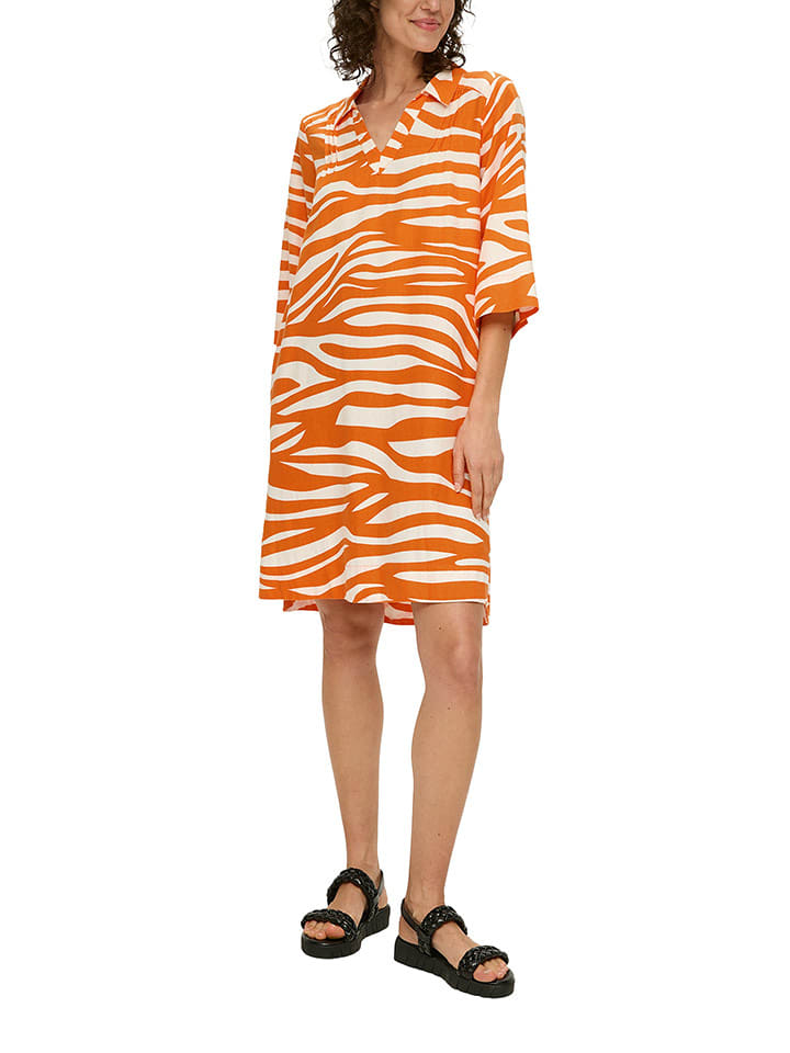 S.OLIVER RED LABEL Sukienka w kolorze pomarańczowo-białym rozmiar: 36