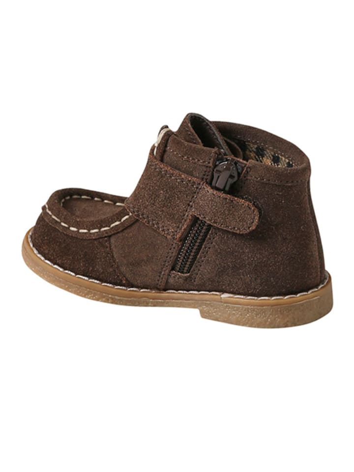 vertbaudet Skórzane botki w kolorze brązowym rozmiar: 22