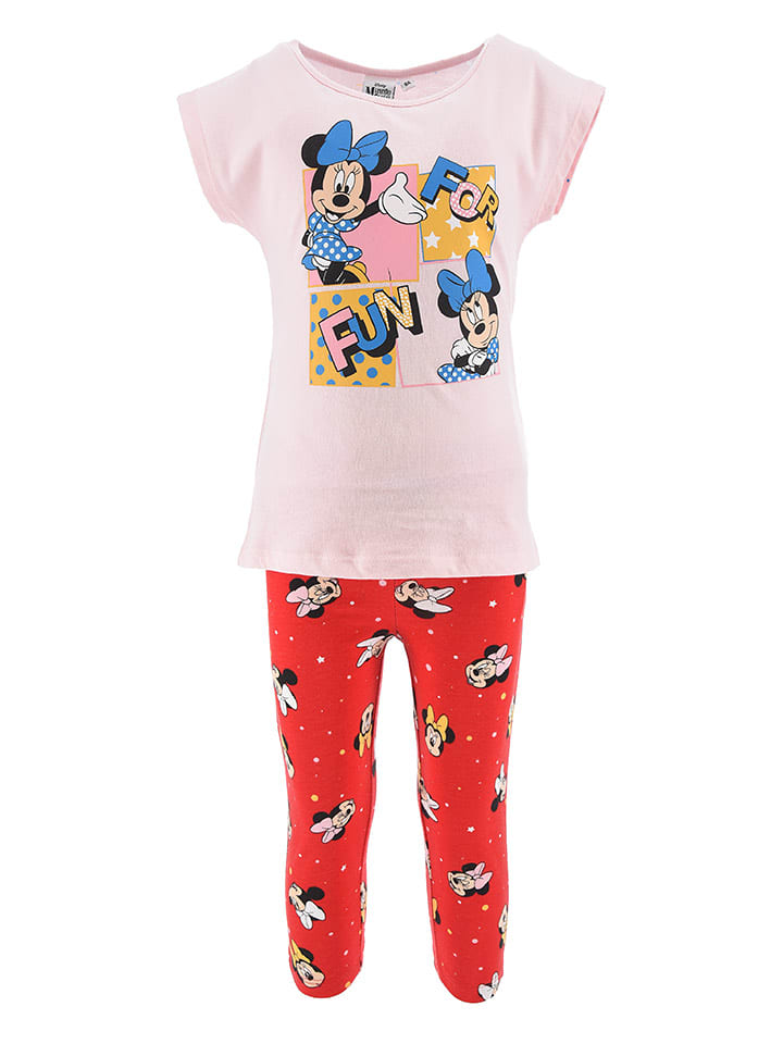 Disney Minnie Mouse Piżama "Minnie" w kolorze jasnoróżowo-czerwonym rozmiar: 98