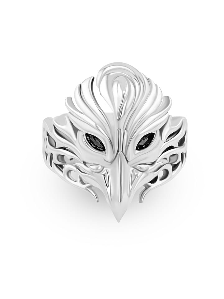 Uomo Srebrny pierścionek z cyrkoniami rozmiar: 60