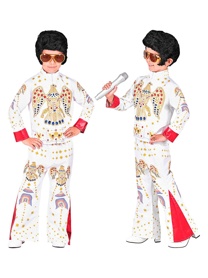 Carnival Party 2-częściowy kostium "King of Rock'n'Roll" w kolorze złoto-biało-czerwonym rozmiar: 116