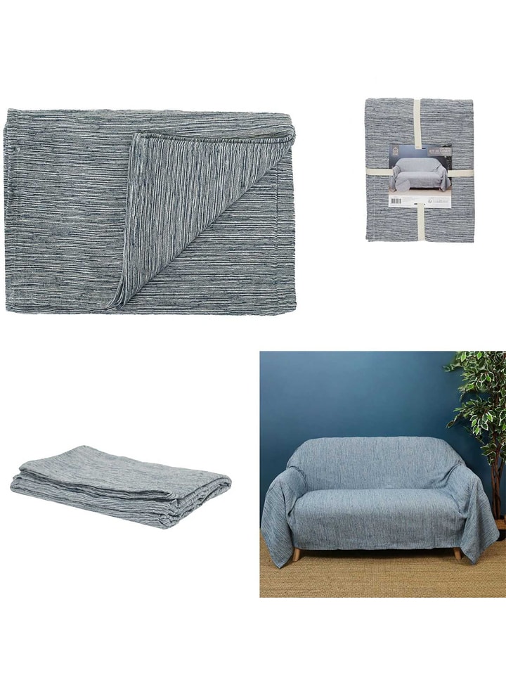 THE HOME DECO FACTORY Koc w kolorze niebieskim - 250 x 170 cm rozmiar: onesize