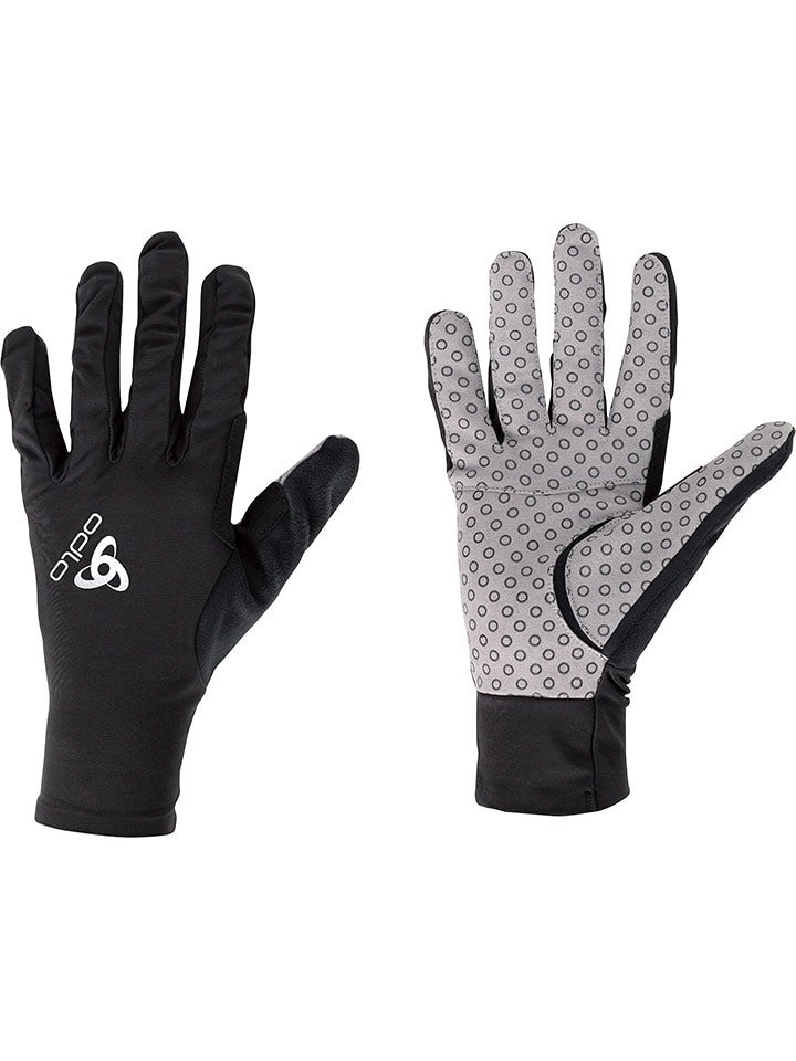 Odlo Rękawiczki funkcyjne "Langnes X-LIGHT" w kolorze czarno-szarym rozmiar: M