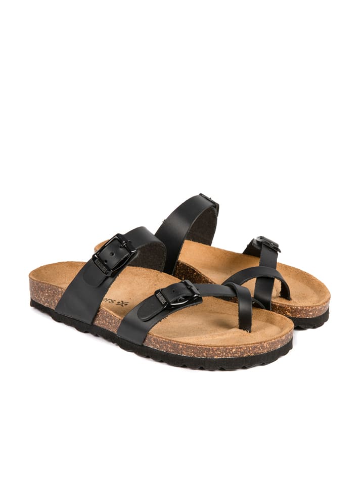 BABUNKERS Family Skórzane japonki w kolorze czarnym rozmiar: 39