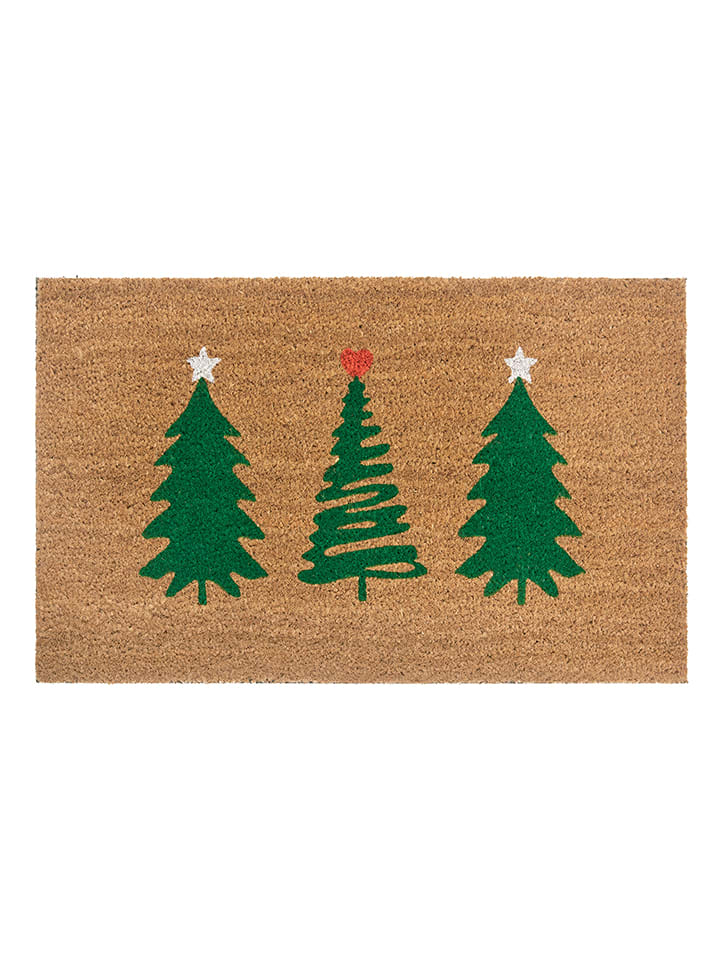 Hanse Home Wycieraczka w kolorze jasnobrązowo-zielonym z włókna kokosowego rozmiar: 45x75 cm