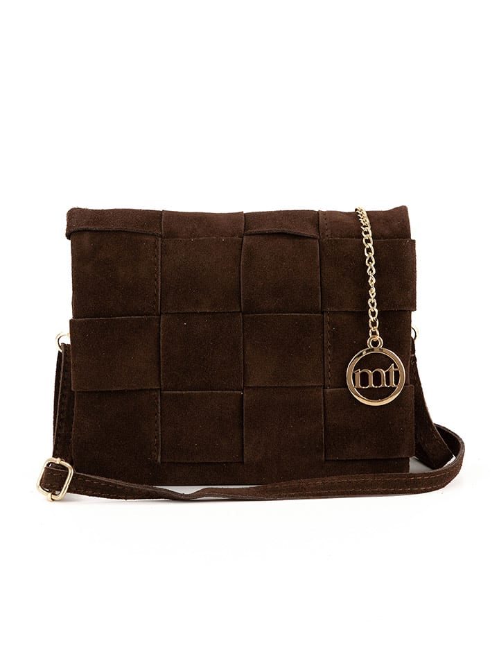 Mia Tomazzi Skórzana torebka "Empoli" w kolorze ciemnobrązowym - 23 x 17 x 5 cm rozmiar: onesize