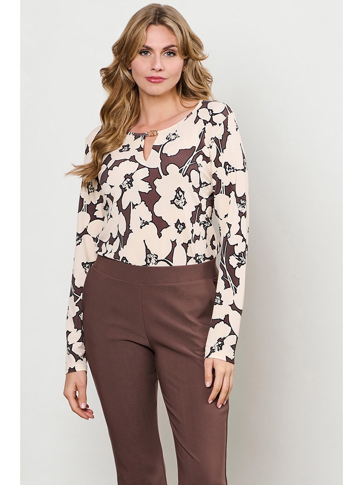 &Co Woman Koszulka "Vigo" w kolorze brązowo-kremowym rozmiar: XL