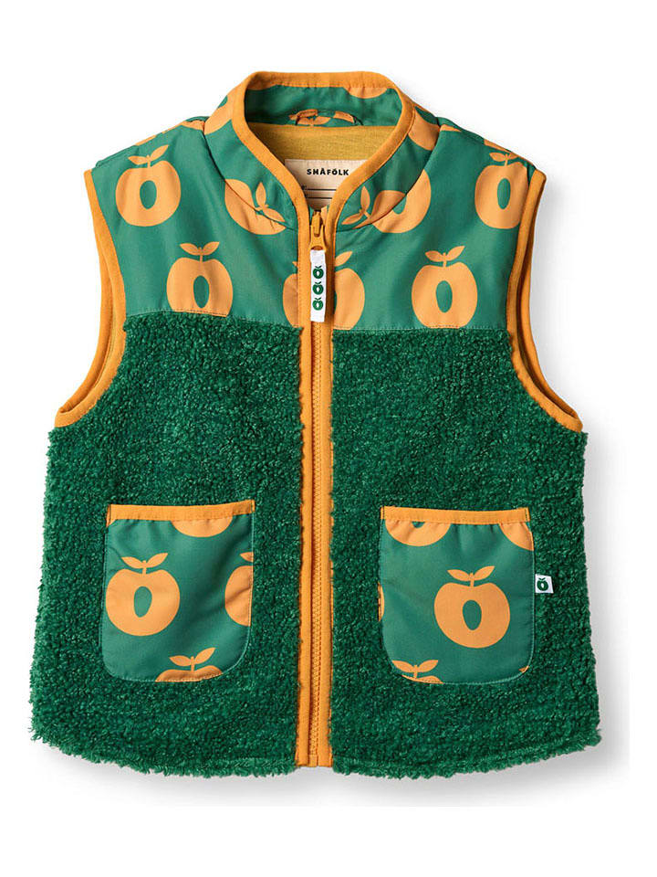Småfolk Kamizelka polarowa w kolorze zielonym rozmiar: 104/110