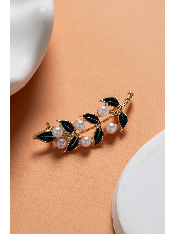 Lodie Silver Broszka w kolorze złoto-zielonym rozmiar: onesize