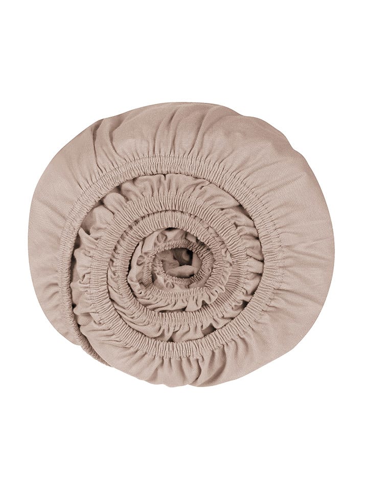 UNCOVER BY SCHIESSER Dżersejowe prześcieradło "New Jersey" w kolorze szarobrązowym na gumce rozmiar: 180x200 cm