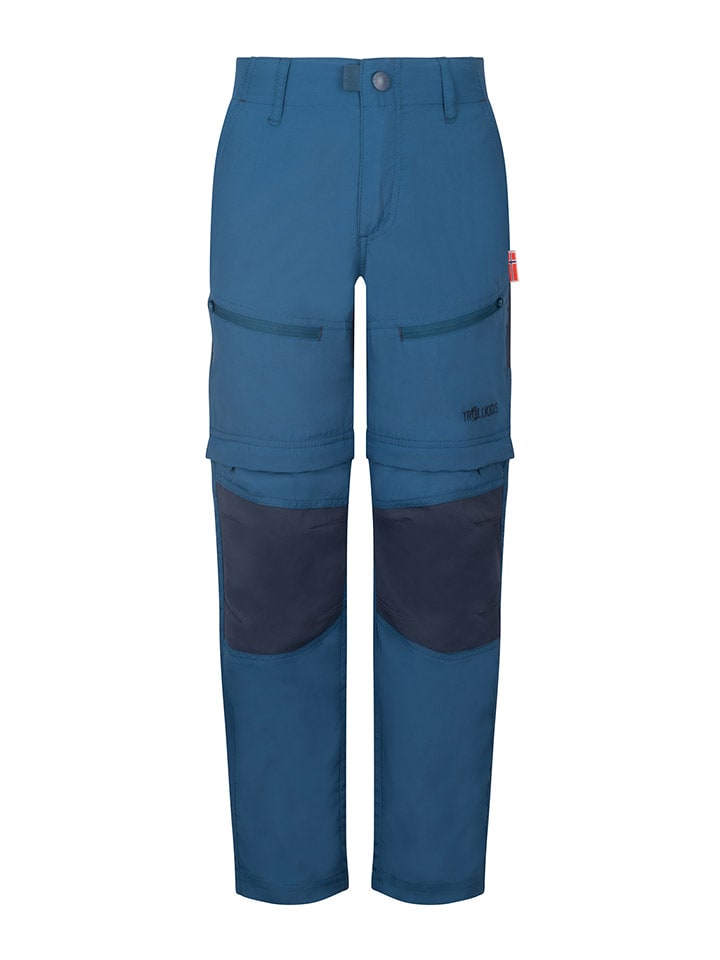 Trollkids Spodnie trekkingowe Zipp-Off "Nordfjord" - Regular fit - w kolorze niebieskim rozmiar: 152