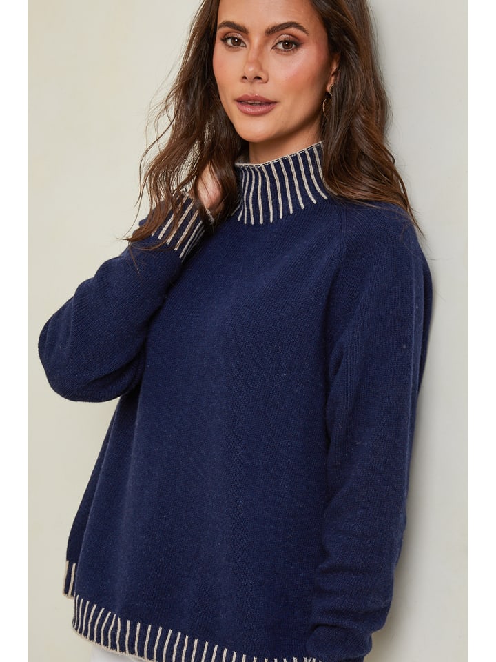 So Cachemire Sweter "Csepreg" w kolorze granatowym rozmiar: L