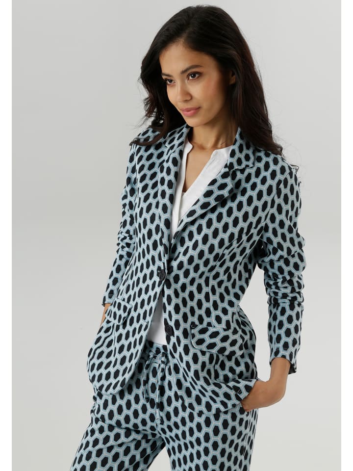 Aniston Blezer w kolorze turkusowo-czarnym rozmiar: 40