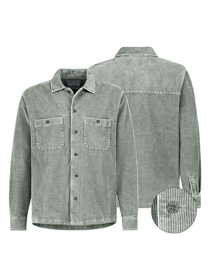 Eight2Nine Koszula sztruksowa w kolorze zielonym rozmiar: S