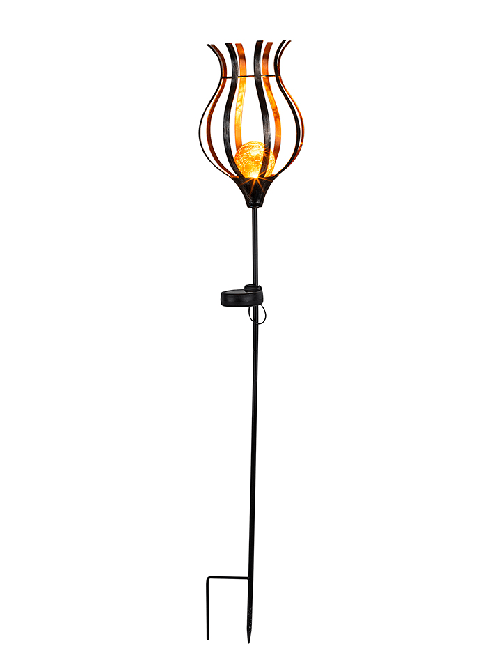 Garden Hero Solarna lampa ogrodowa LED w kolorze czarno-pomarańczowym - wys. 90 x Ø 15 cm rozmiar: onesize