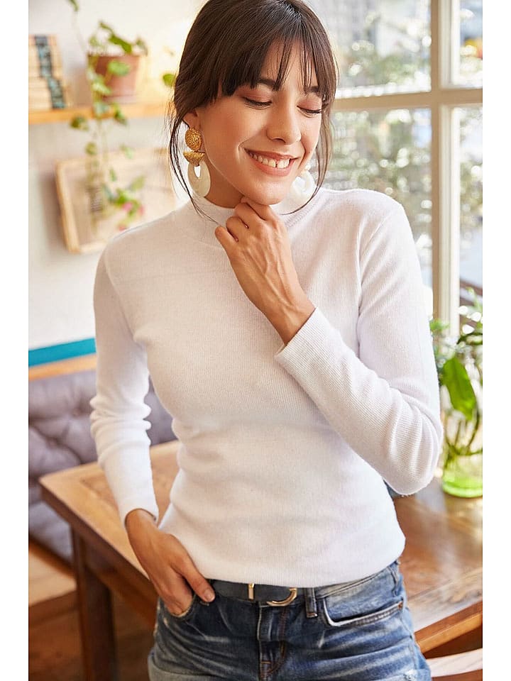 Olalook Sweter w kolorze białym rozmiar: onesize