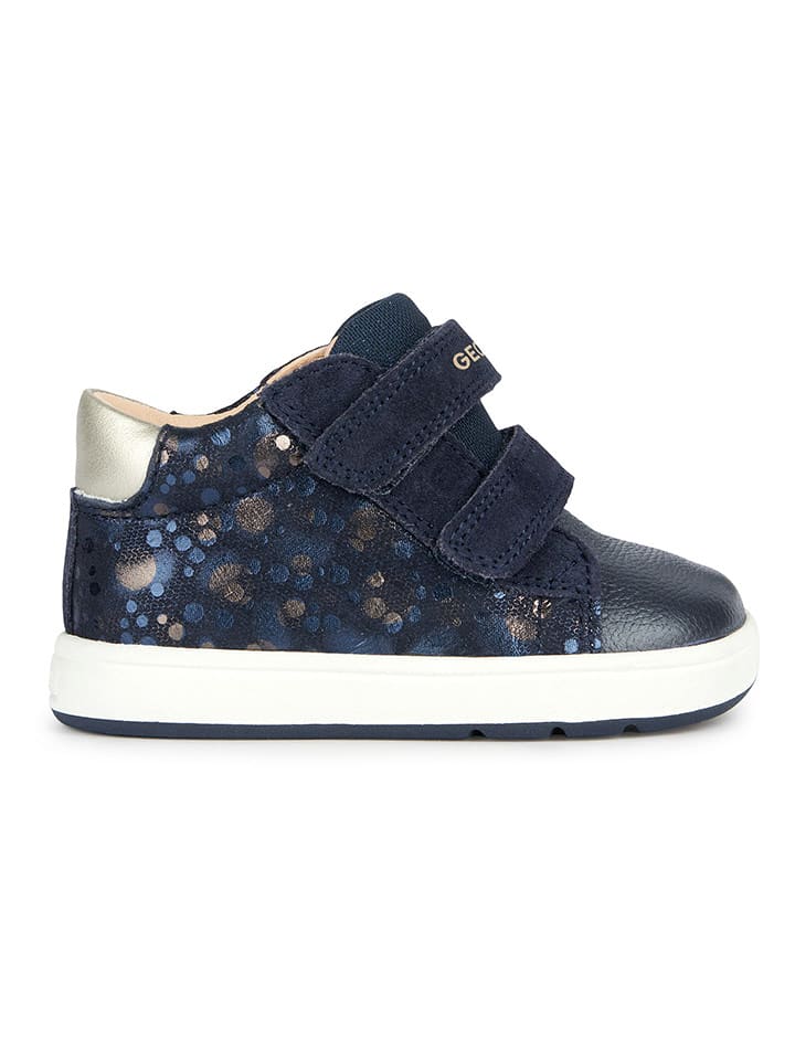 Geox Skórzane sneakersy "Biglia" w kolorze złoto-granatowym rozmiar: 22