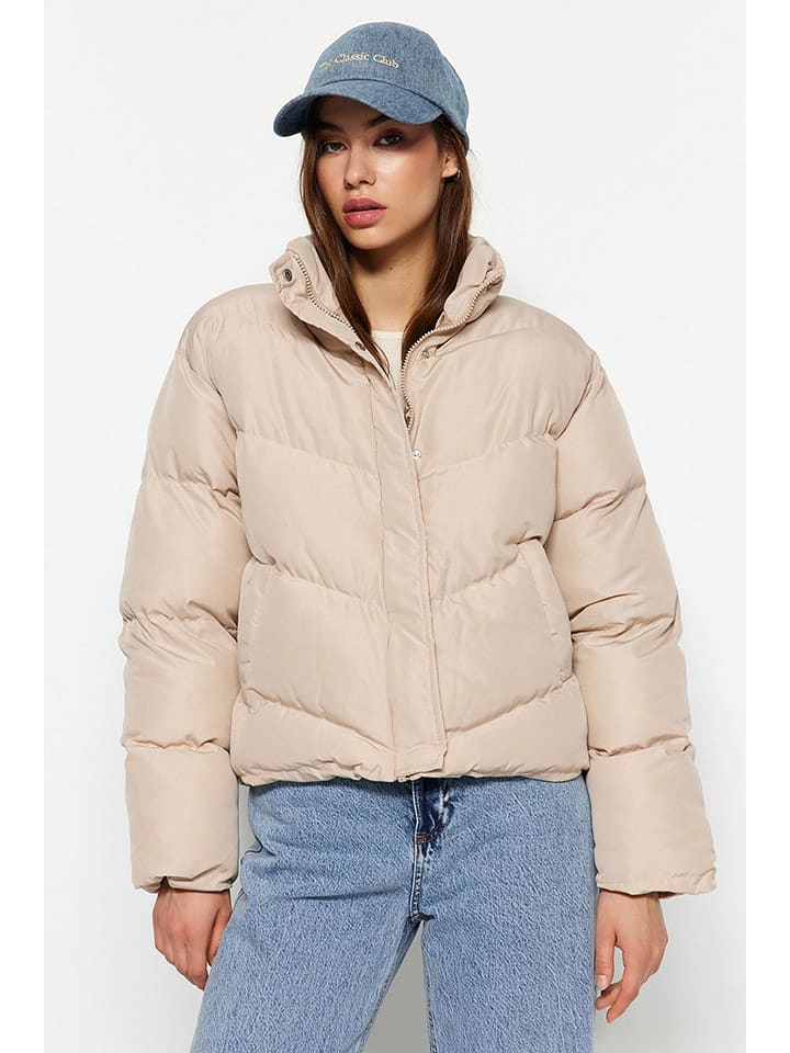 trendyol Kurtka pikowana w kolorze beżowym rozmiar: XS