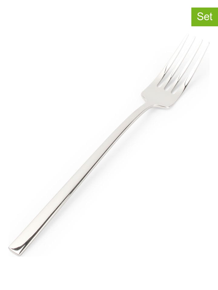 Salt and Pepper Widelczyki deserowe (6 szt.) "Terno" w kolorze srebrnym - wys. 23 cm rozmiar: onesize