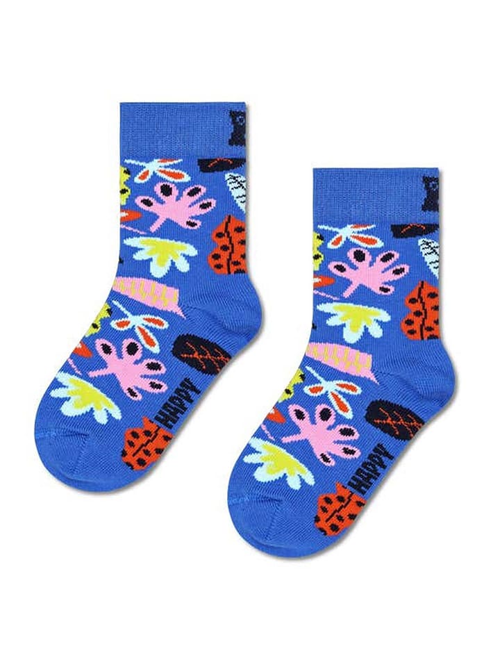 Happy Socks Skarpety "Leaves" w kolorze niebieskim ze wzorem rozmiar: 13-21