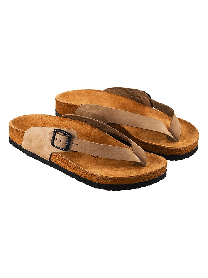 Moosefield Skórzane japonki w kolorze jasnobrązowym rozmiar: 42