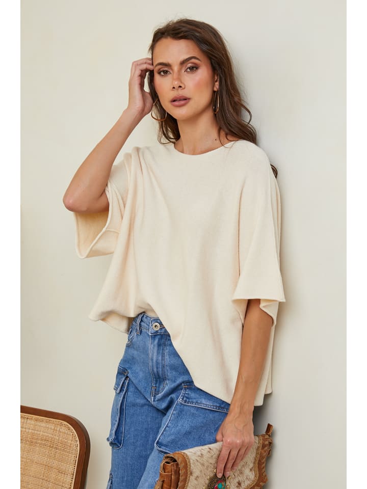 So Cachemire Sweter "Letavertes" w kolorze kremowym rozmiar: M