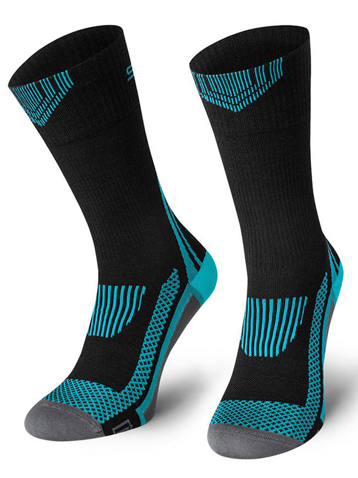 Spaio Skarpety trekkingowe "Tactical" w kolorze czarno-turkusowo-szarym rozmiar: 41-43