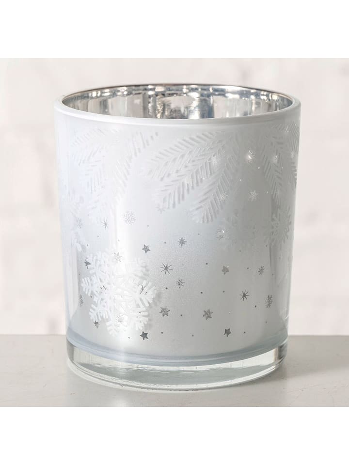 Boltze Świecznik "Gliss" w kolorze srebrnym - wys. 8 x Ø 7,3 cm rozmiar: onesize