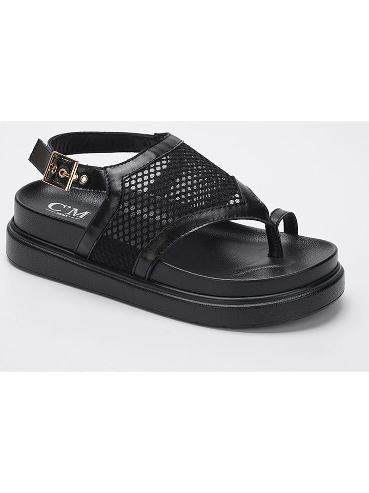 C'M Sandały w kolorze czarnym na obcasie rozmiar: 38