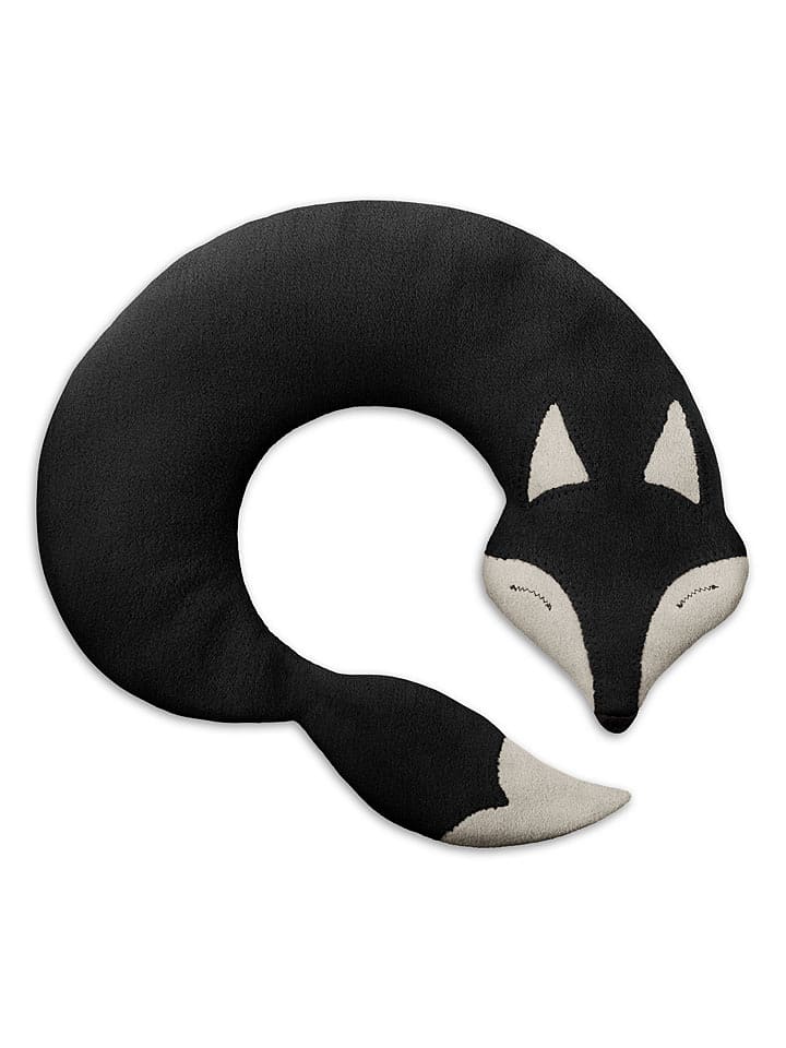 Leschi Poduszka w kolorze czarnym z organicznymi ziarnami na kark i ramiona rozmiar: onesize