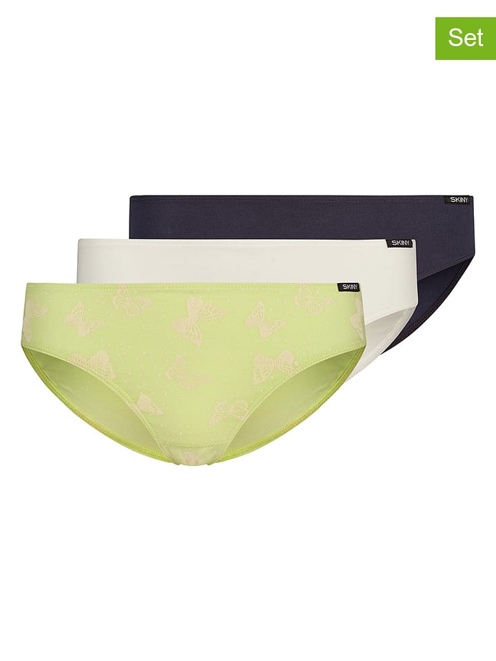 Skiny Majtki (3 pary) w kolorze zielono-biało-granatowym rozmiar: 140