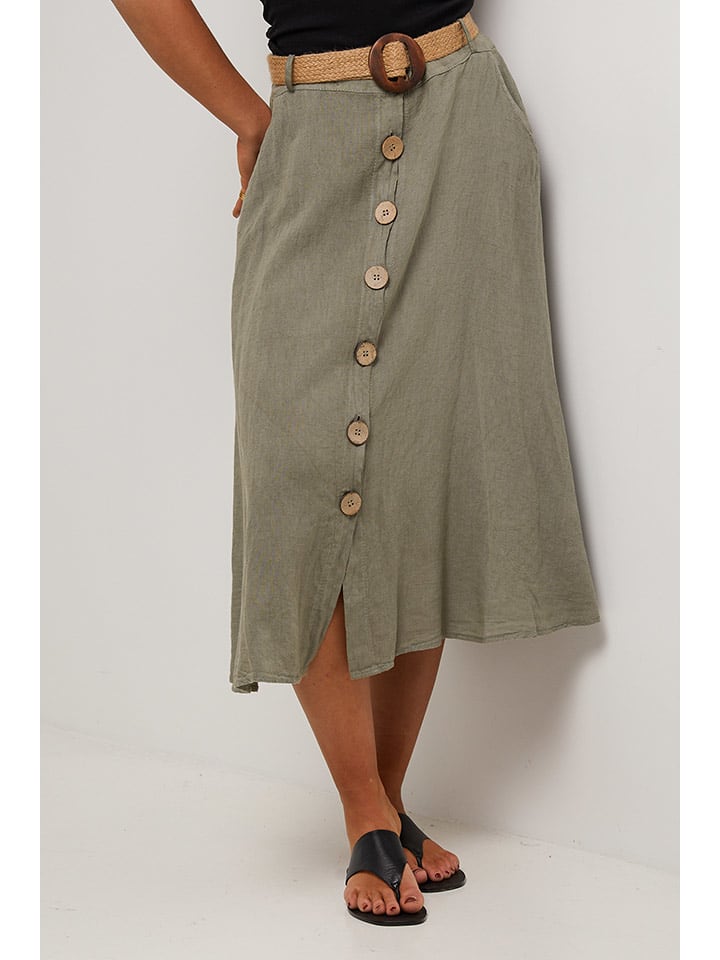 Le Monde du Lin Spódnica w kolorze khaki rozmiar: 40/42