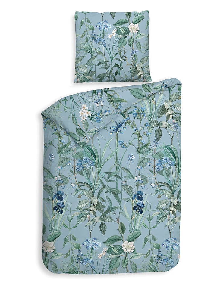 HNL Komplet pościeli flanelowej w kolorze błękitnym rozmiar: 240x220 cm