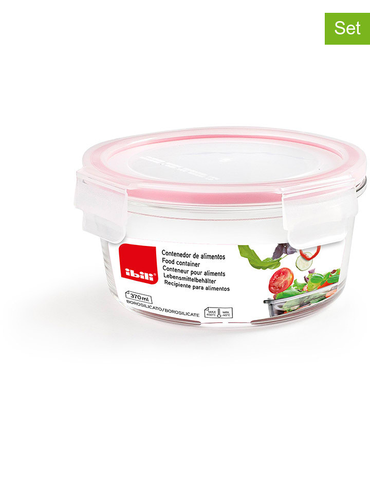 Ibili Pojemniki (2 szt.) w kolorze czerwonym - 610 ml rozmiar: onesize