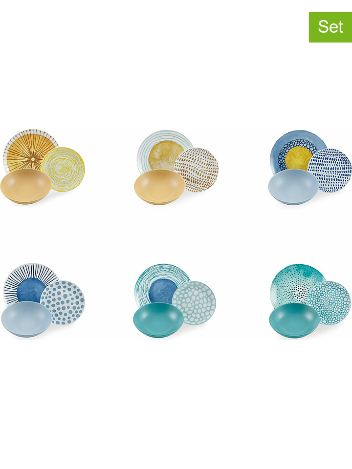 Villa d´Este 18-częściowy zestaw talerzy "Marea" w różnych kolorach rozmiar: onesize